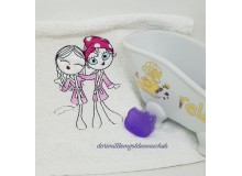 Stickdatei - Beauty Girls - Freundinnen im Bademantel